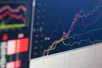close up of monitor displaying stock market graph for index fund investing beginners